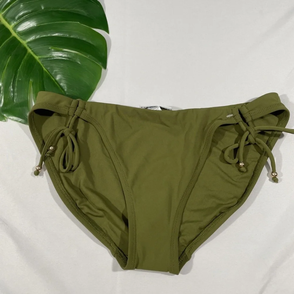 NEW Robin Piccone [ Large ] Luca‎ Side Tie Bikini Bottoms in Green